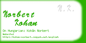norbert kohan business card